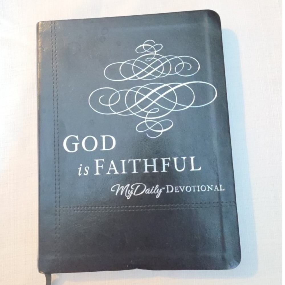 God is Faithful My Daily Devotional Black Faux Leather Daily Prayer Book